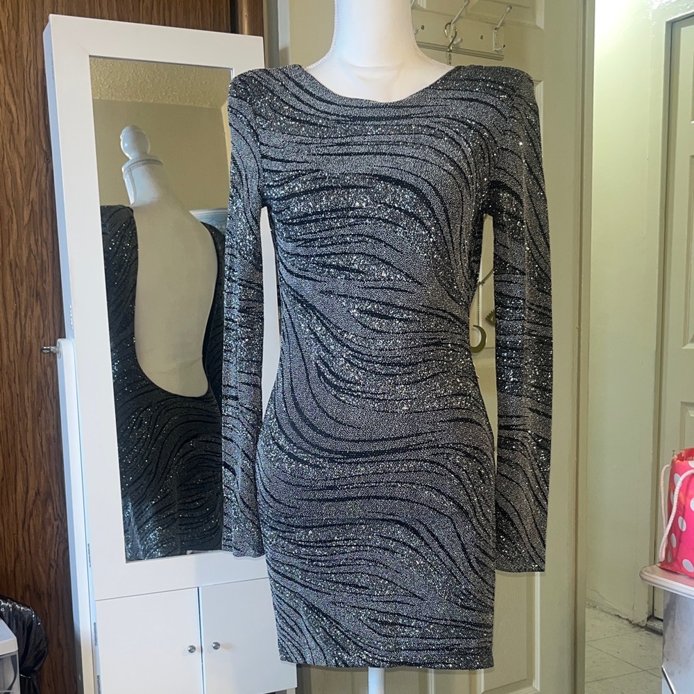 Sexy Elegant Black and Silver Dress